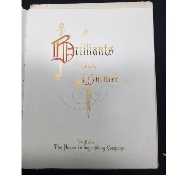 Antique Poetry Brilliants from Whittier by John Greenleaf Whittier - Picture 5 of 7